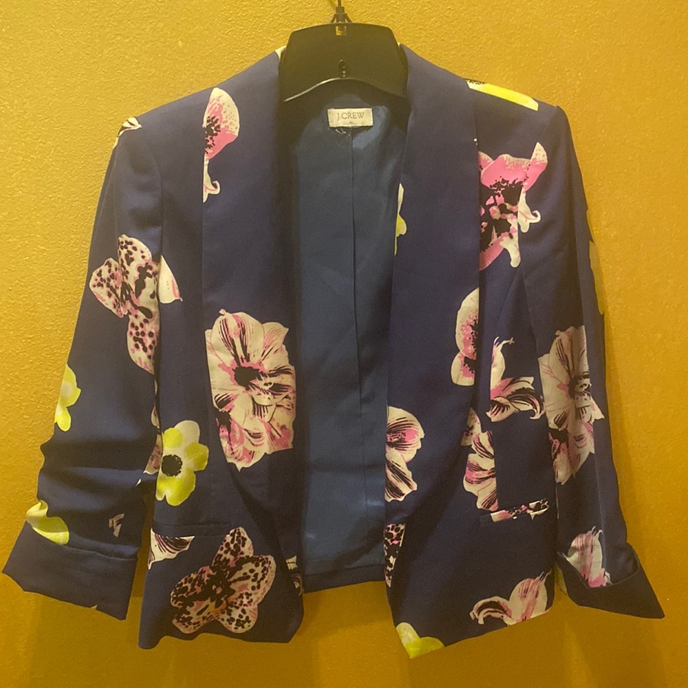 J crew flower blazer